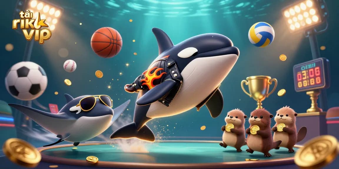 Engage with tải rik vip through exciting slots and casino fun with this vibrant 3D scene.