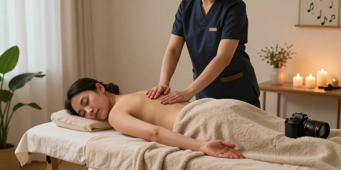 Experience 출장안마 with a therapist in a peaceful home environment, showcasing relaxation.
