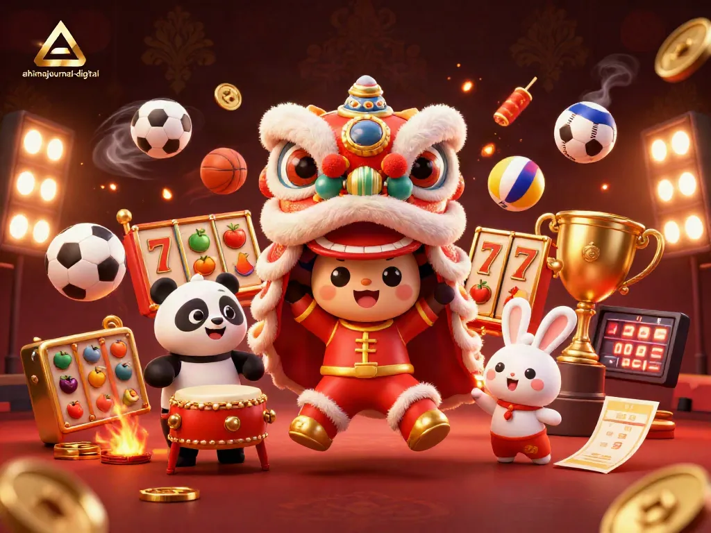 Experience excitement at ahimajournal-digital with a vibrant casino scene featuring a lion dance.